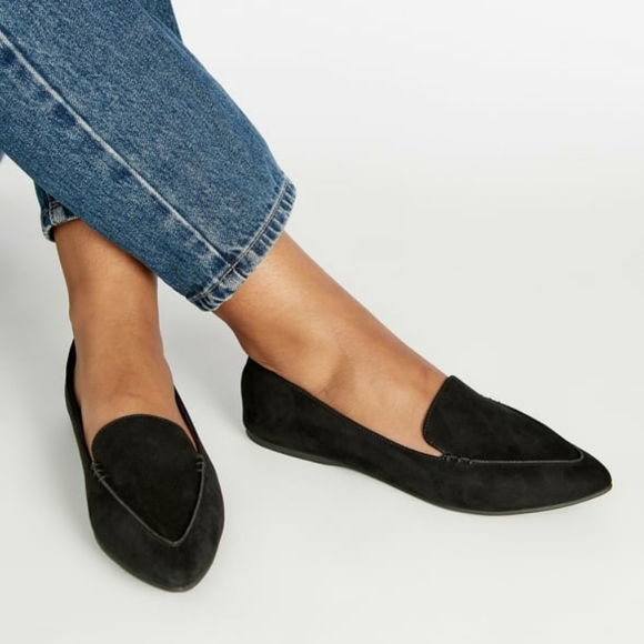 JustFab NEW! Campbell, Black Faux-suede, Slip On Loafer Women's Size 7M - Picture 1 of 13
